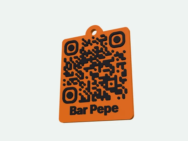 Llavero con código QR impreso en 3D en dos colores