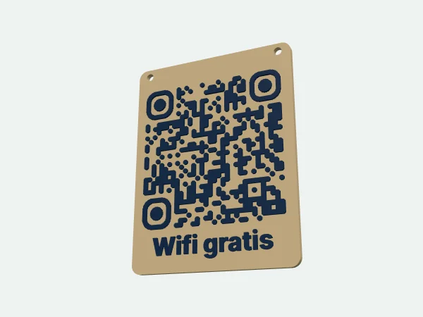 Placa de pared con código QR de wifi impresa en 3D
